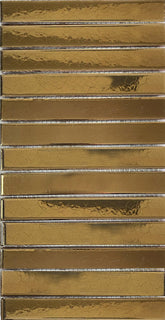 15.5 x 30.5 cm Stick Mosaic Gold Cracked Glaze Handmade Ceramic